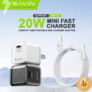 BAVIN PC966 PD 20W Mini Fast Charger Adapter w/ Intelligent Micro Chip Supports iPh 16 Series