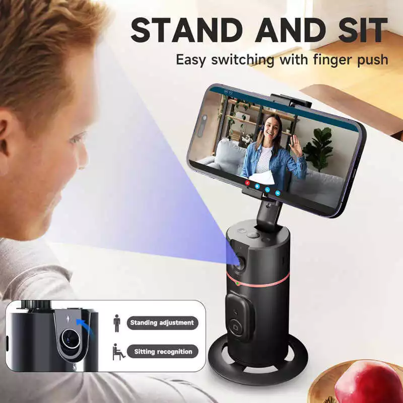 Auto P Face Tracking Tripod No App Required Rotation Body Phone Camera Mount With Detachable - Image 6